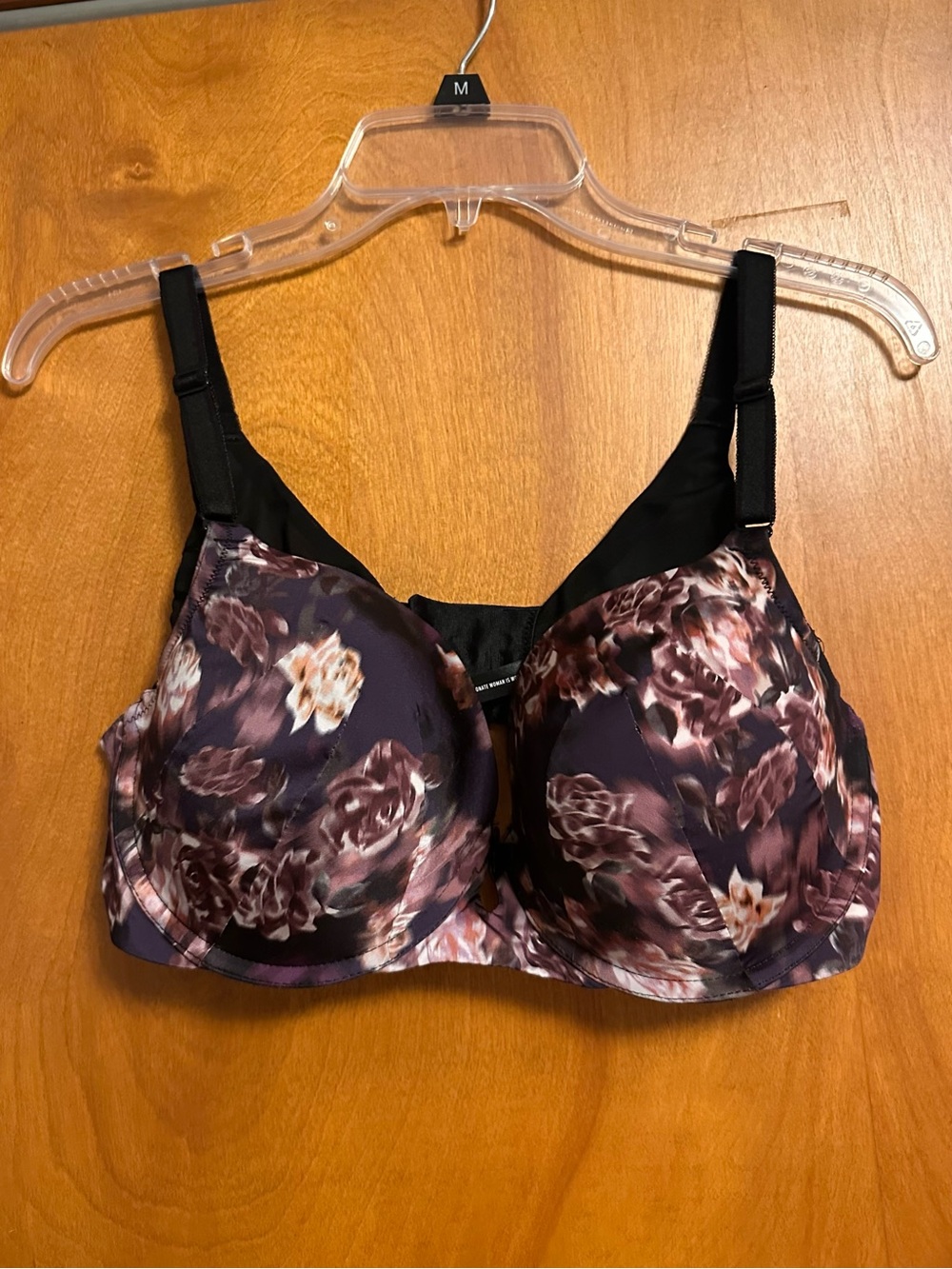 Floral T-Shirt Bra in Dark Purple